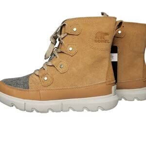 Sorel Women's Explorer Next Joan WP Boots Size 6.5 Tawny Buff, Moonstone NWT